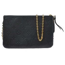 Louis Vuitton Double Zip Pochette Monogram Empreinte Leather Noir