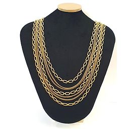 Autre Marque Collier multi-rangs plaqué or Vintage Monet Doré