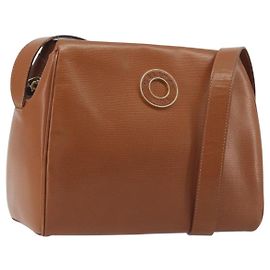 Céline Celine Vintage Circle Logo Leather Small Marron