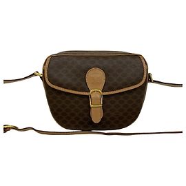 Céline Borsa a tracolla Celine Vintage Macadam Blazon Pattern Triomphe in pelle Marrone