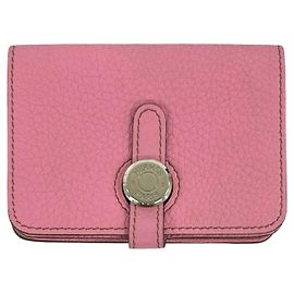 Hermès Monedero Hermes Dogon Compact en Rosa Rosa