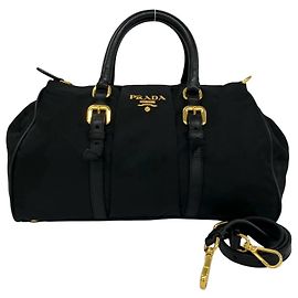 Borsa a tracolla Prada in nylon Tessuto e pelle Nero