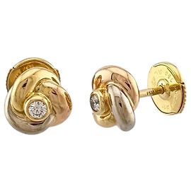 Orecchini Cartier Trinity con diamanti Argento Bianco D'oro