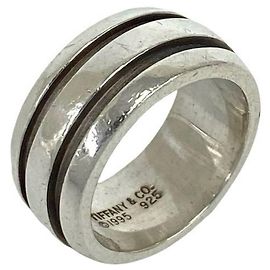 Tiffany & Co Tiffany Vintage Grooved Double Line Ring Silber
