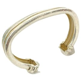 Tiffany & Co Tiffany Vintage Grooved Cuff Sterling Silver Bangle Silvery