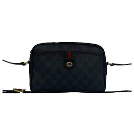 GUCCI Old Gucci Sherry Line GG Logo Pattern Leather Mini Shoulder Bag Black Red Green