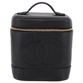 Necessaire Chanel Vintage Timeless Caviar Tall Preto