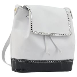 Salvatore Ferragamo Backpack Leather White Gold Auth 197455 White Golden