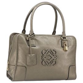 LOEWE Amazon 34 Handtasche Leder Gold authentisch 196701V Golden