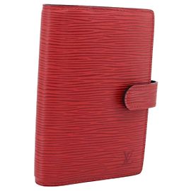 LOUIS VUITTON Epi Agenda PM Day Planner Cover Red R20057 LV Auth BA15055 Red