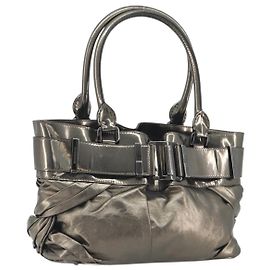 Sac à main BURBERRY en cuir doré Auth BA14780 Doré