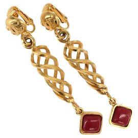 Boucles d'oreilles CHANEL Métal Doré CC Auth 198823V Autre