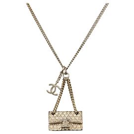 Collier CHANEL Matelasse métal Gold Tone CC Auth 198856M Autre