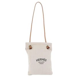 Hermès Bolsa de Ombro HERMES Aline em Algodão Bege Dourado Auth 196640A Bege Dourado