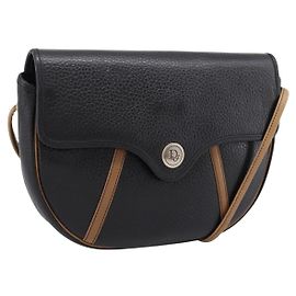Borsa a tracolla Christian Dior in pelle nera e oro Auth ep15708 Nero Altro