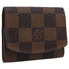 LOUIS VUITTON Damier Ebene Bouton de Manchette Case Cuff Case LV Auth BA15058 Damier ebene