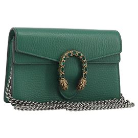 Sac à épaule GUCCI Duonisos en cuir Vert Or 476432 Auth mr2815 Doré Vert