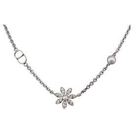 Collana Christian Dior metallo Silver Auth BA15231M Argento