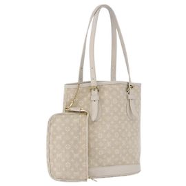 Borsa LOUIS VUITTON Monogram Mini Lin Bucket PM Bianca Dunne M95316 Auth ep15674V Bianco Altro