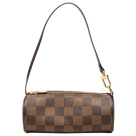 Sac à main Louis Vuitton Damier Ebene Papillon Pochette Marron Marron