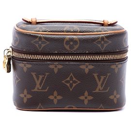 Brown Louis Vuitton Monogram Nice Nano Vanity Case Brown