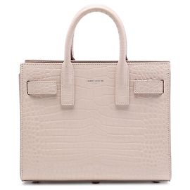 Bolso Saint Laurent Nano Croc Embossed Leather Sac De Jour Rosa Rosa