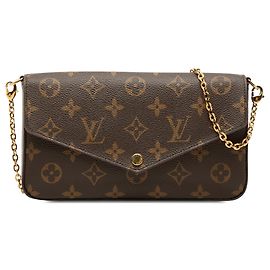 Borsa a tracolla Louis Vuitton Monogram Pochette Felicie Marrone Marrone