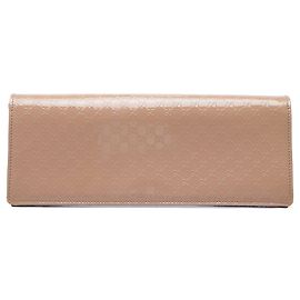 Clutch Broadway de charol Microguccissima marrón Gucci Castaño