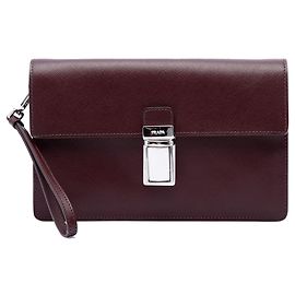 Clutch Prada Saffiano roja con cierre push lock Roja