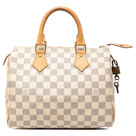 Bolso Boston Louis Vuitton Speedy 25 Damier Azur Blanco Blanco