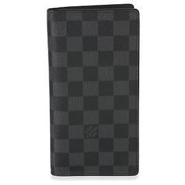 Portafoglio Louis Vuitton Damier Graphite Brazza Marrone Nero