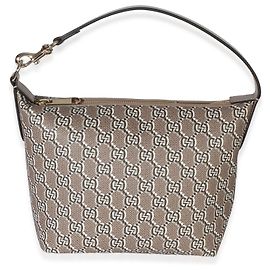 Gucci Taupe GG Shadow Monogram Canvas Super Mini Ophidia Hobo Marron