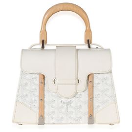 Goyard White Goyardine Canvas Structure Mini Saigon Top Handle Branco