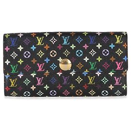 Portafoglio Sarah Louis Vuitton in canvas Monogram Multicolore nero Nero