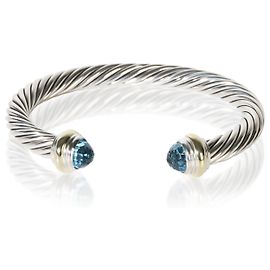 Pulseira Cable David Yurman em ouro amarelo e prata de lei com topázio 7mm Outro
