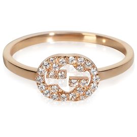 Anel Gucci Interlocking G em ouro rosa e diamantes Outro