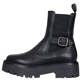 Céline Celine Black Leather Boots with Silver Buckle - EU 39 Pre-owned Other