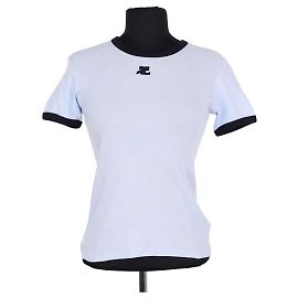 T-shirt in cotone blu Courreges Blu