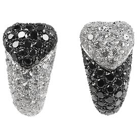 Boucles d'oreilles De Grisogono Heart White x Black Diamond WG Blanc