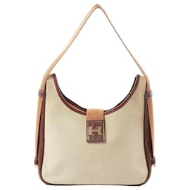 Hermès Bolso de hombro Hermes Sako Toile H en Brown O:1985 Beige