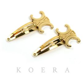 Céline Fermi capelli Celine GP Hair Clip Triomphe Accessory D'oro