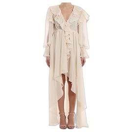 Philosophy di Lorenzo Serafini Plissiertes Maxikleid aus Chiffon Roh