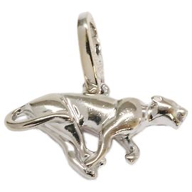 Pendentif breloque Panthère de Cartier en or blanc Doré