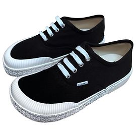 Loewe Sneaker aus schwarzem Canvas mit weißer Gummisohle Schwarz Weiß