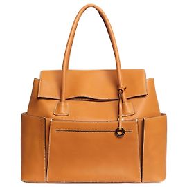 Loro Piana Sac cabas Solitaire en cuir Tan Marron