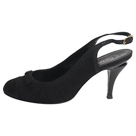 Chanel Black gathered slingback heels - size EU 38 Black