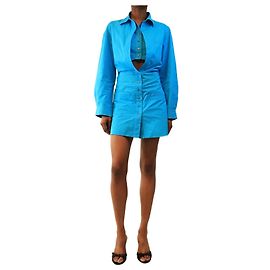 Jacquemus Blue Le Splash Mini-Hemdkleid - size UK 8 Blau