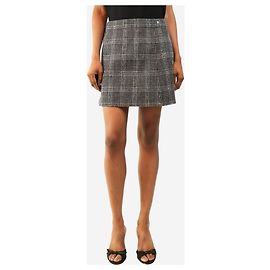 Chanel Grey and black tweed mini skirt - size UK 8 Grey