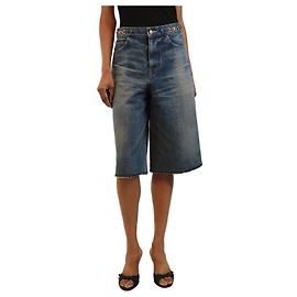 Céline Blue Triomphe Denim-Shorts - size UK 8 Blau
