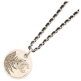 Collar Chanel de strass Dorado